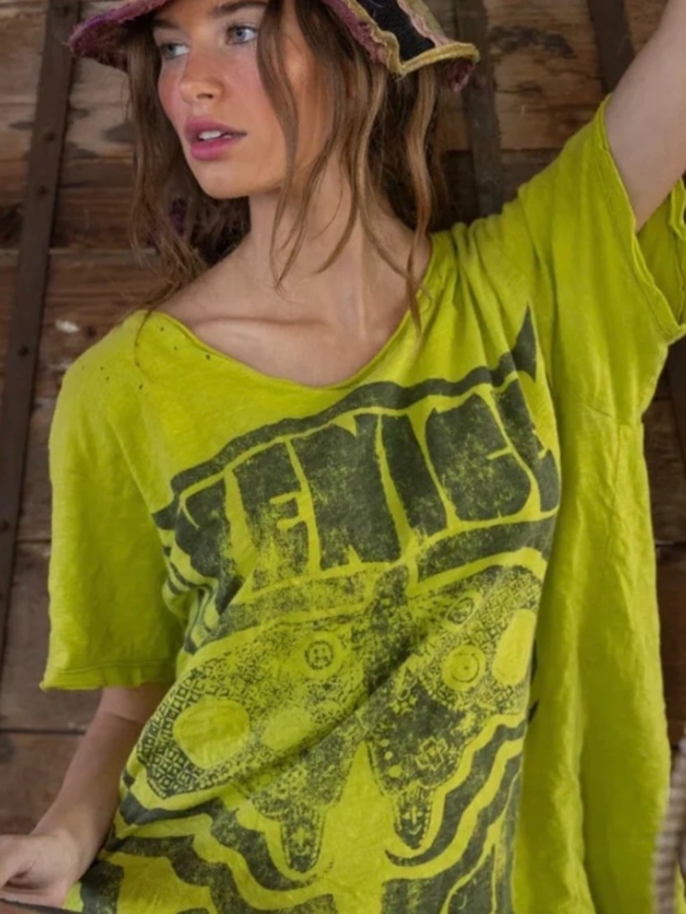 Magnolia Pearl Venice Lover Butterfly Tee - Yellow Plum - Picture 5 of 6